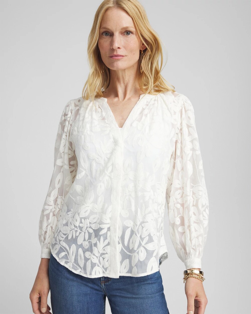 Chiffon Embroidered Shirt | Chico's Chiffon Embroidered Shirt | Chico's